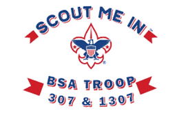 A red white and blue logo for the boy scouts of america.